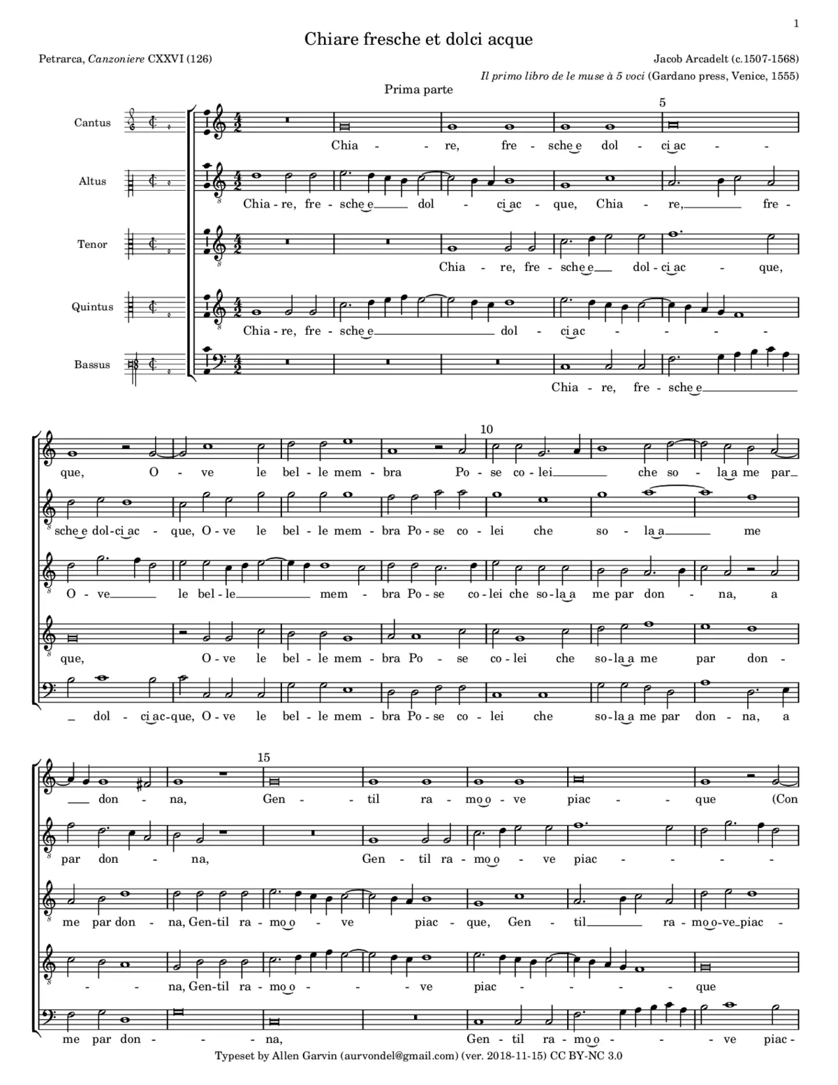 Chiare fresche et dolci acque - Page 1