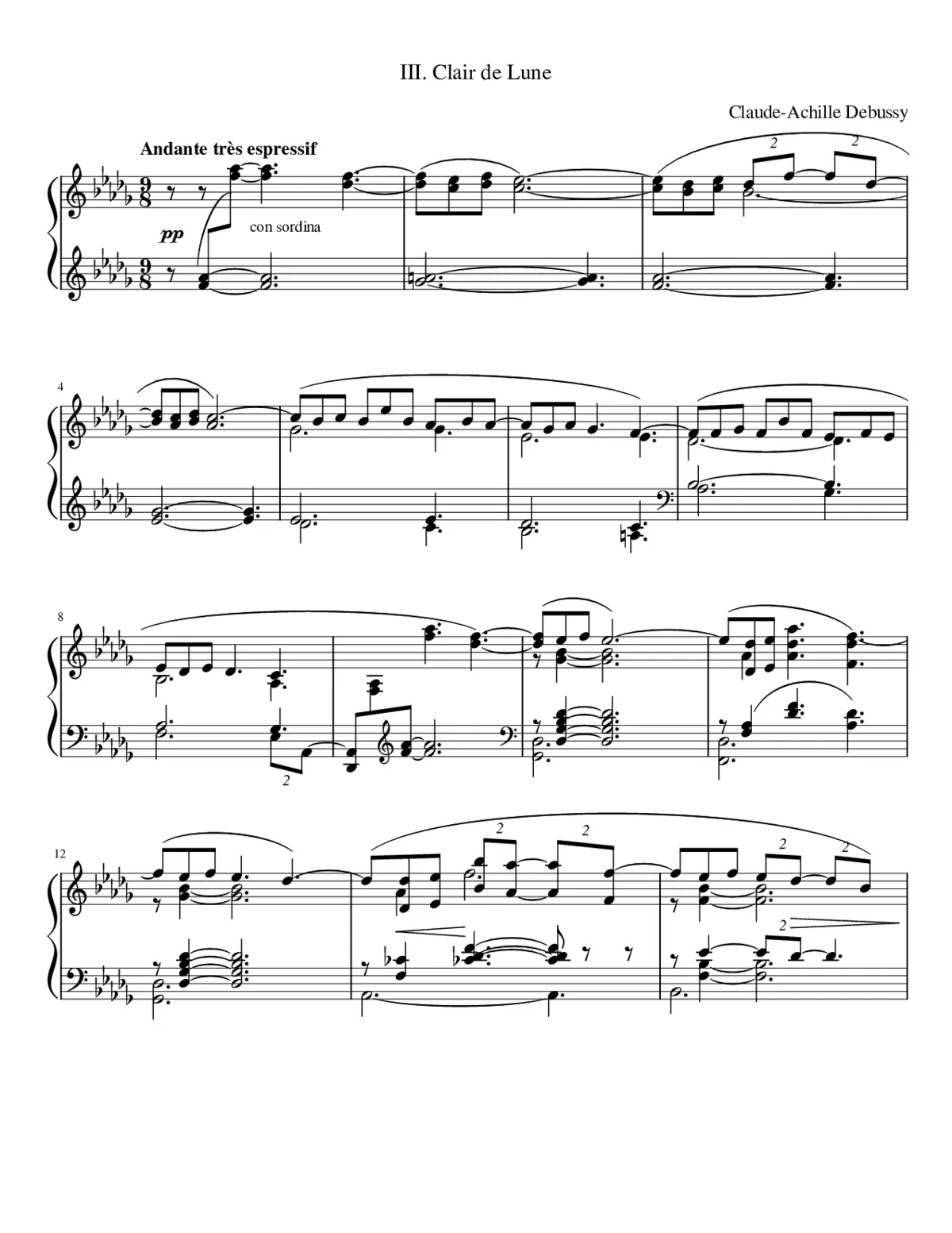 Suite bergamasque - Page 1