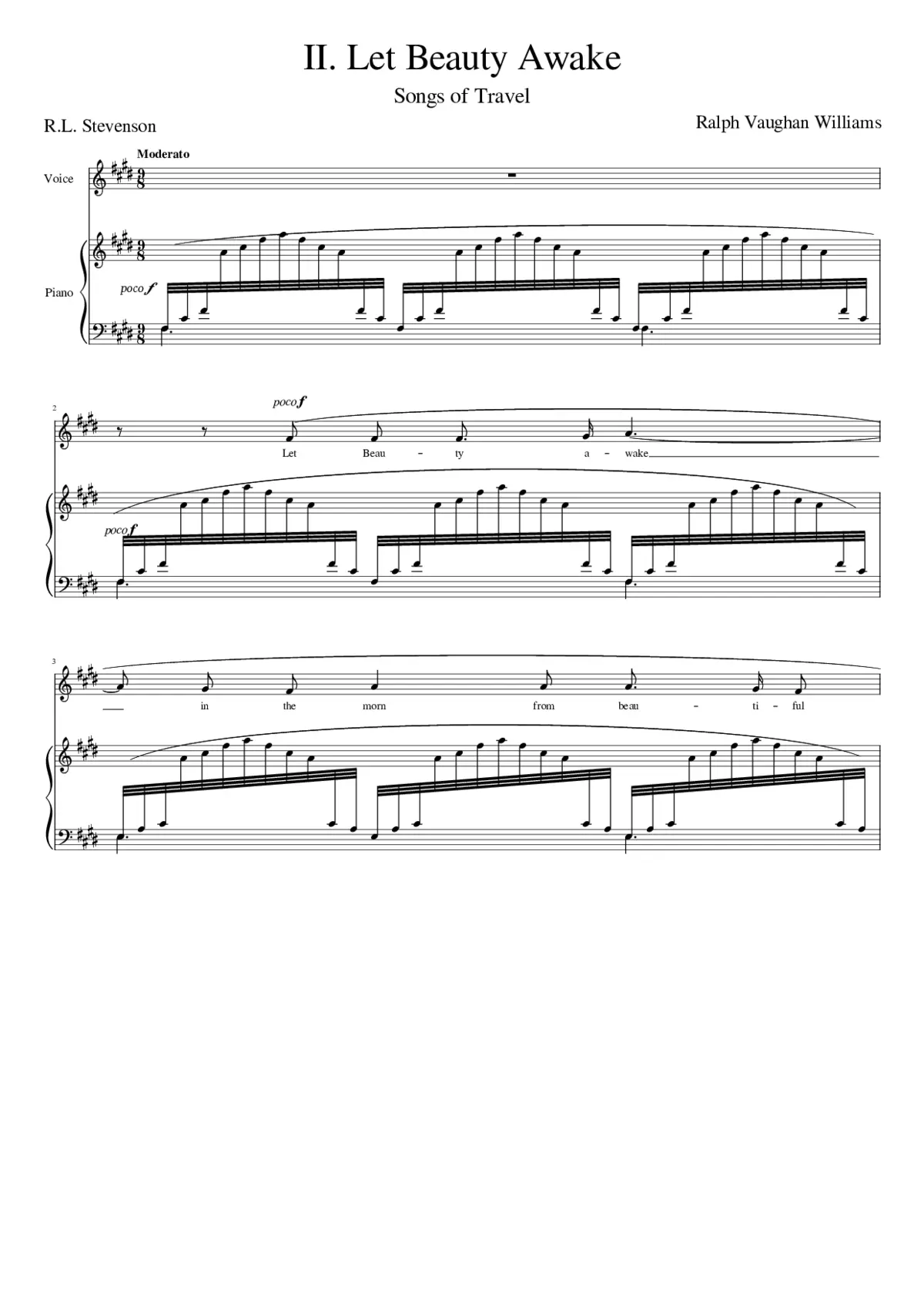 Let Beauty Awake Songs of Travel 2 - Page 1