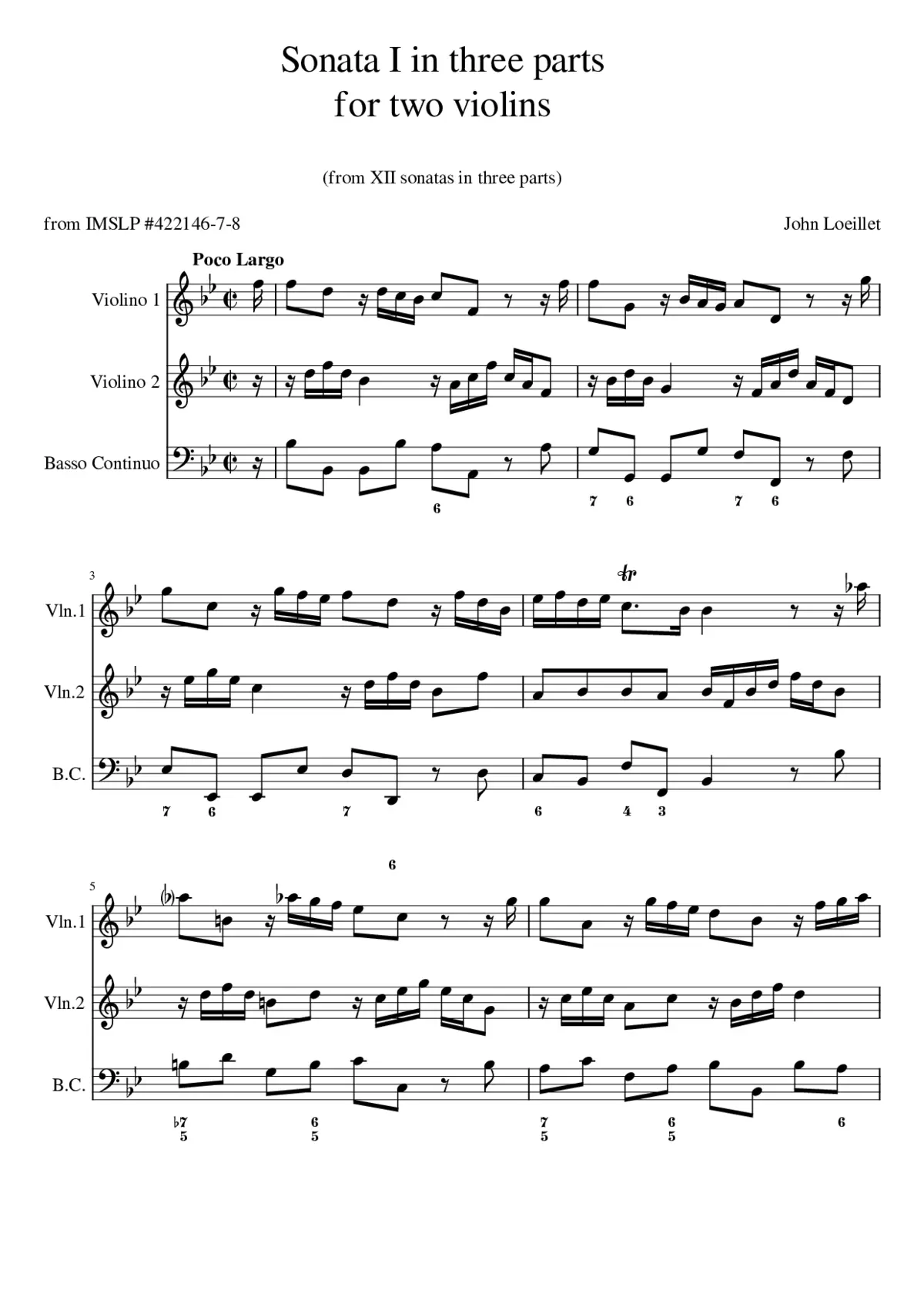 Sonata I in three parts - Page 1