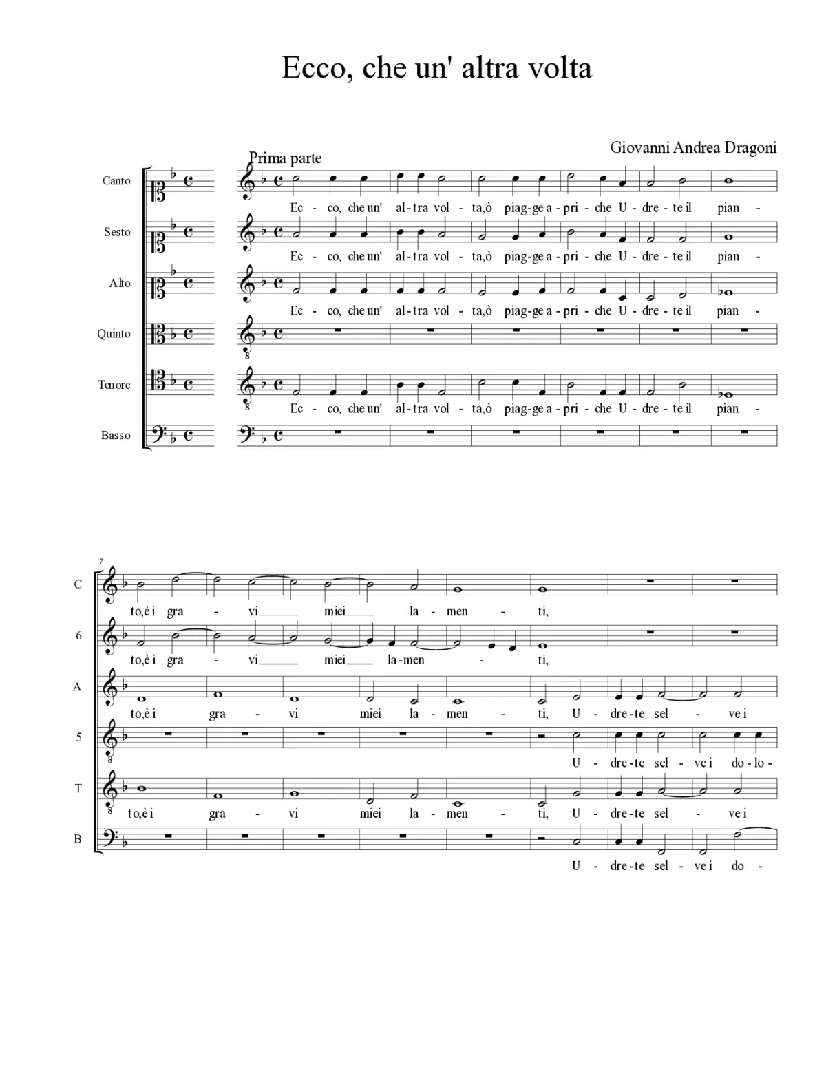 Ecco, che un' altra volta - Page 1