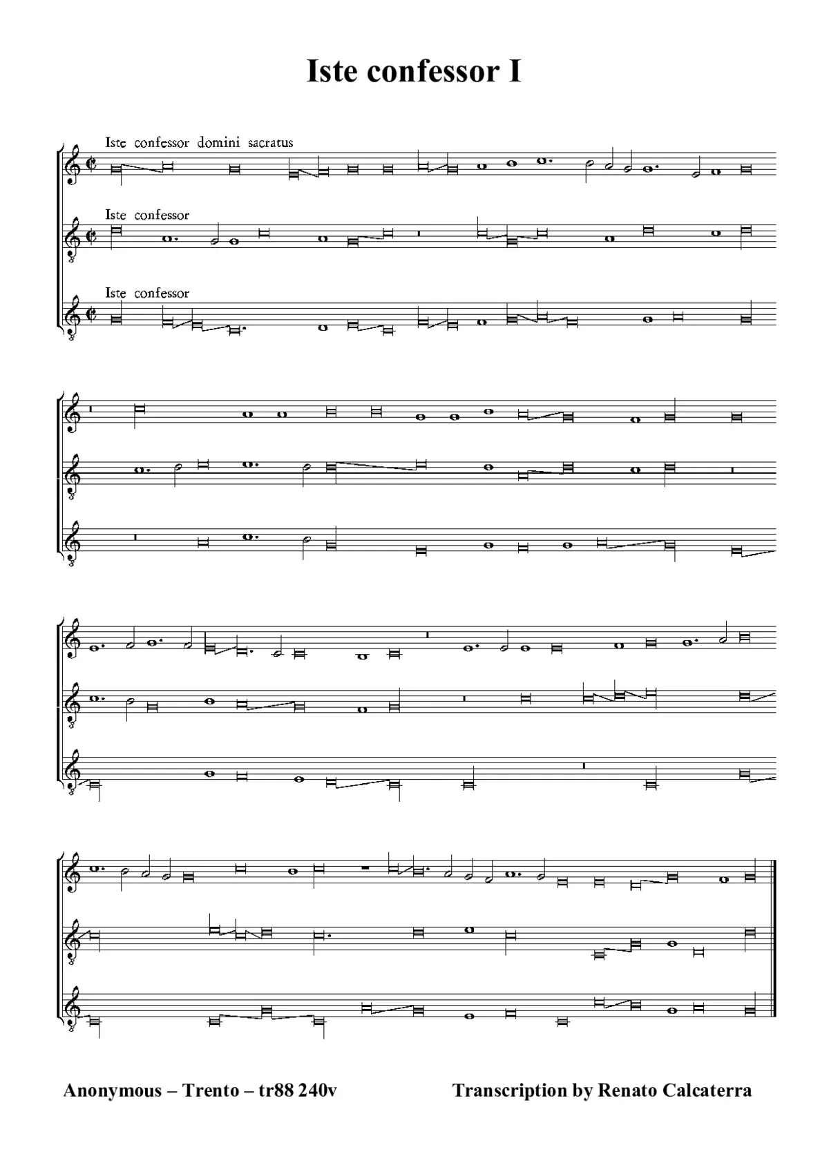 Iste confessor - Page 1