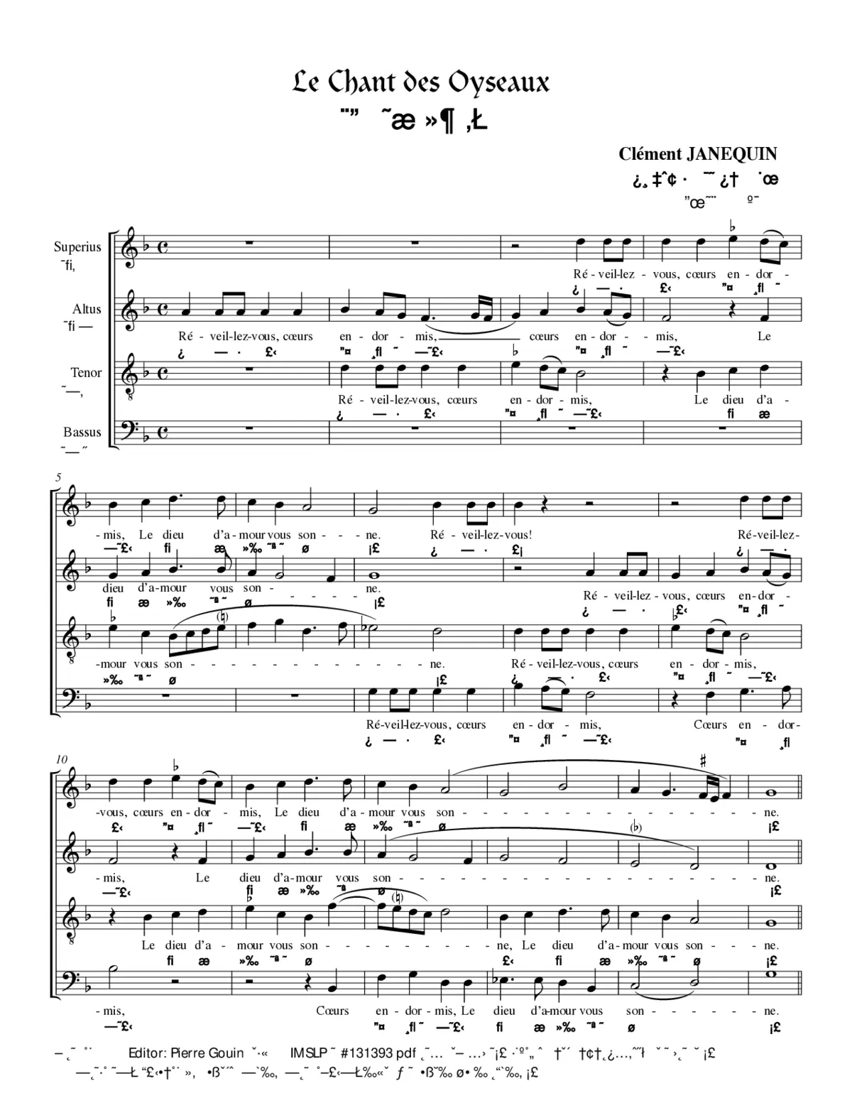 Le Chant des Oiseaux - Page 1