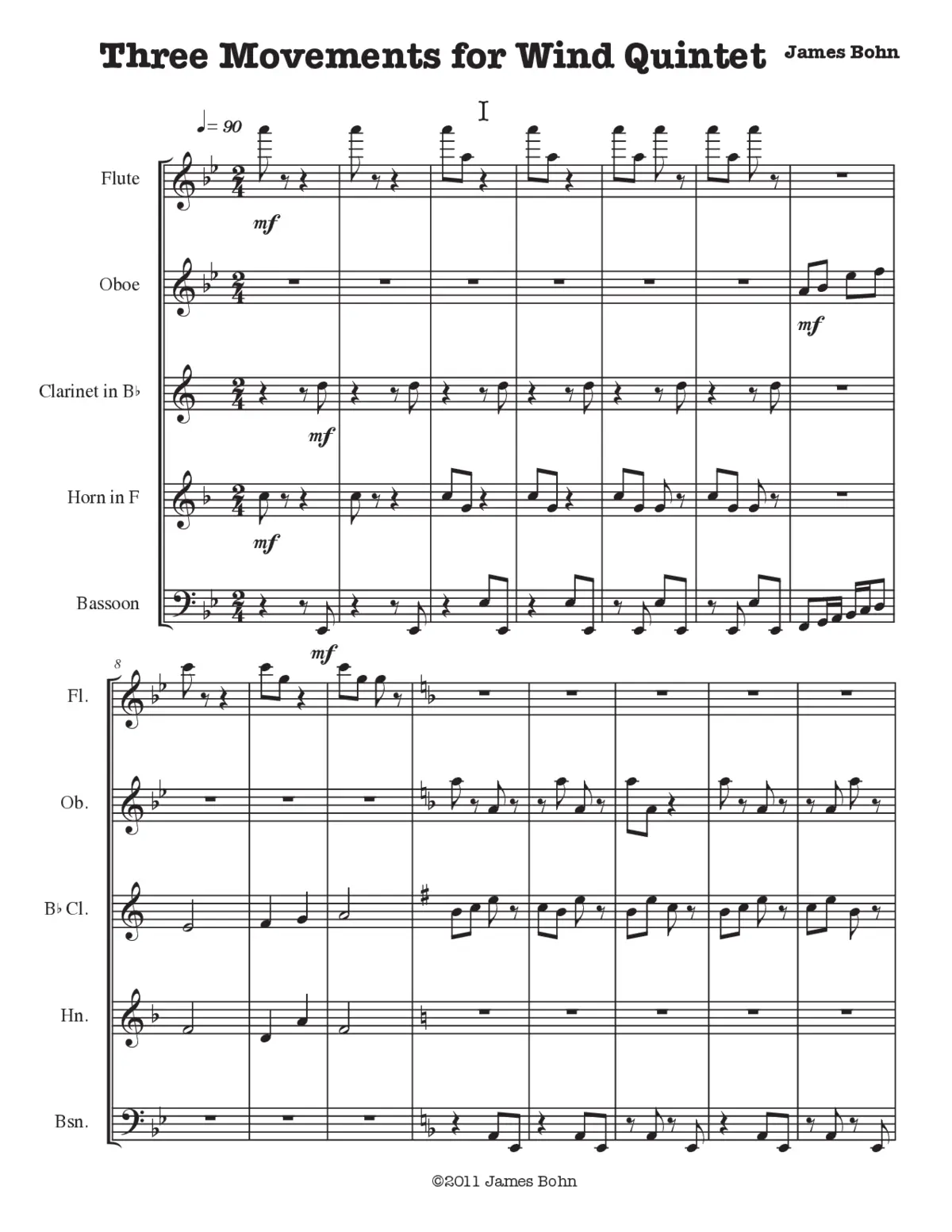 3 Movements for Wind Quintet - Page 1