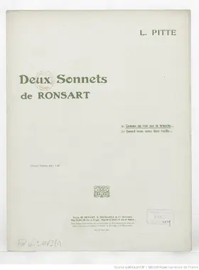 Deux sonnets de Ronsard