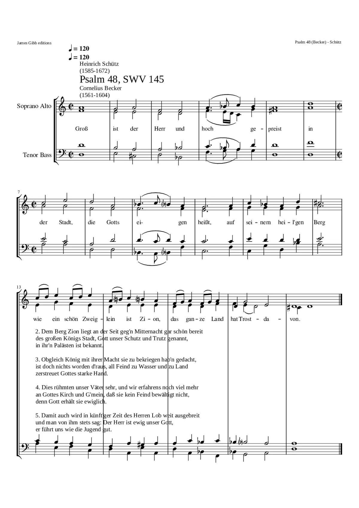 Gross ist der Herr und hoch gepreist SWV 145 - Page 1