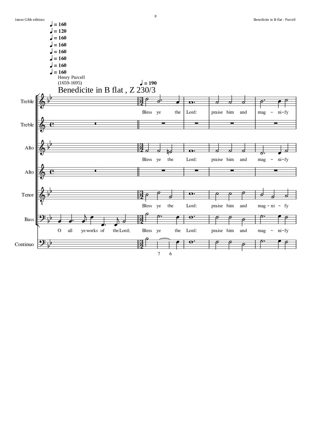 Benedicite in B flat Z 230/3 - Page 1