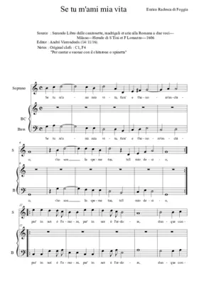 Se tu m'ami mia vita