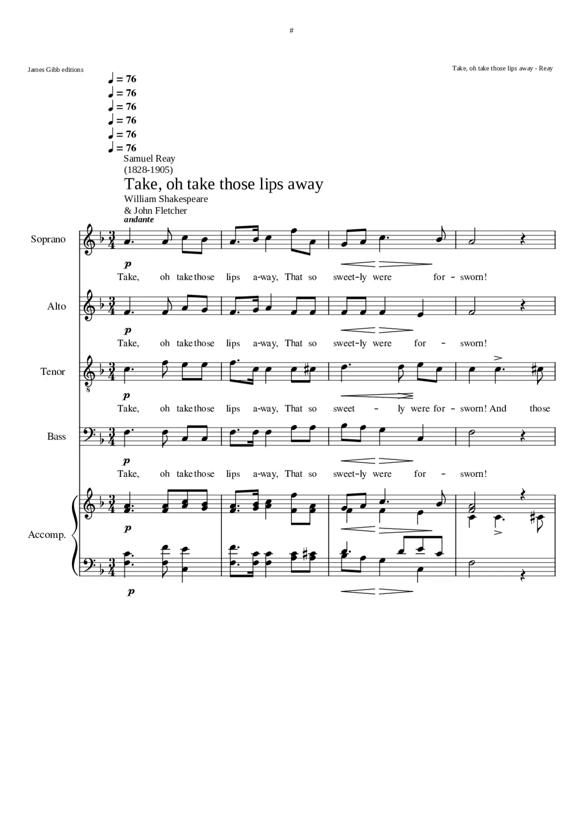 Take O take those lips away - Page 1