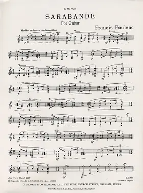 Sarabande pour guitare