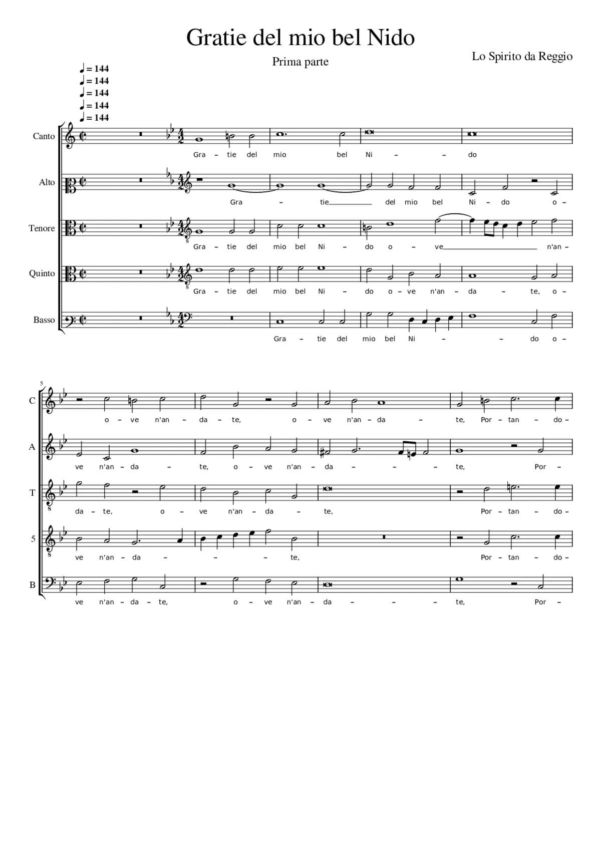 Gratie del mio bel nido - Page 1