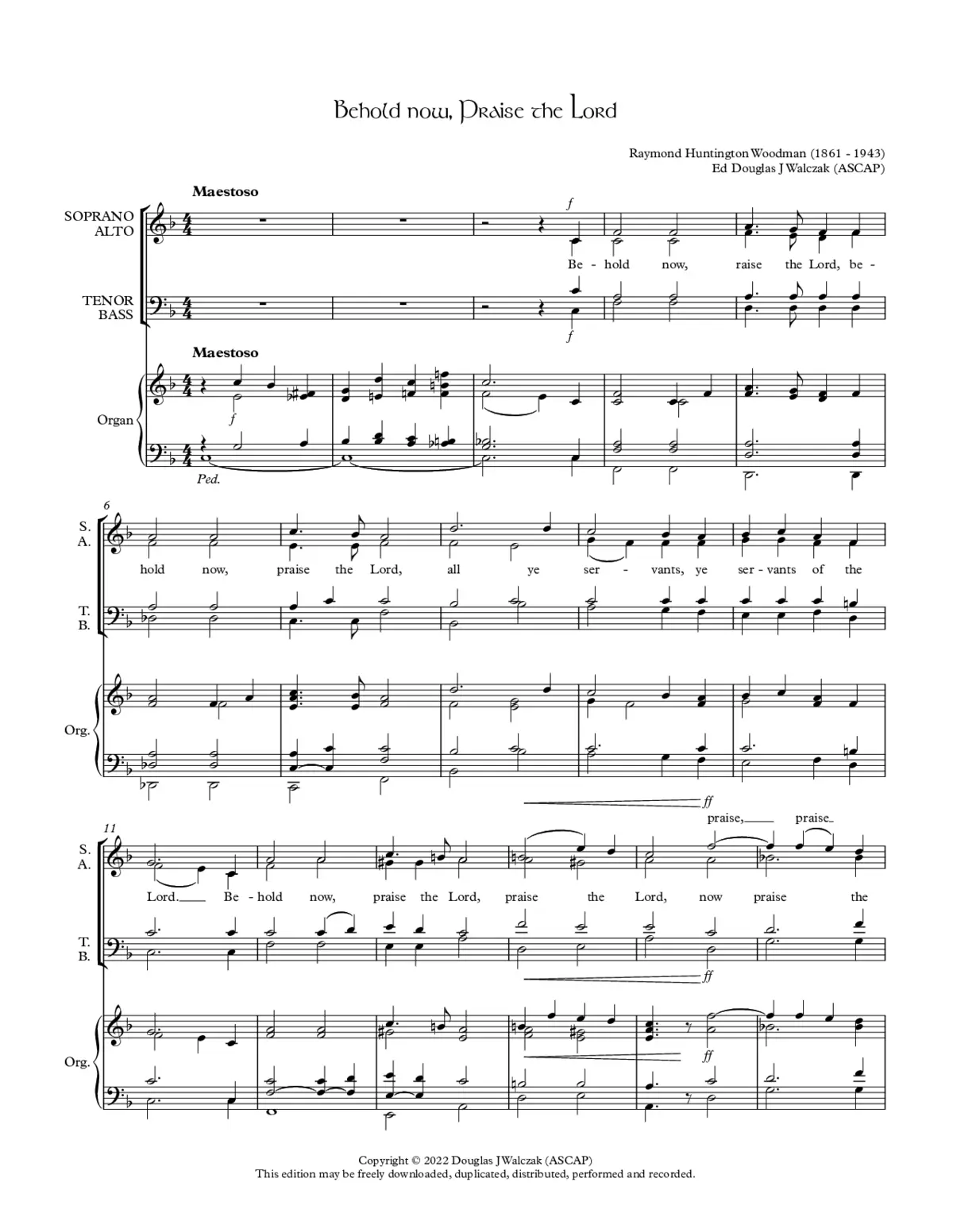 Behold now, praise the Lord - Page 1
