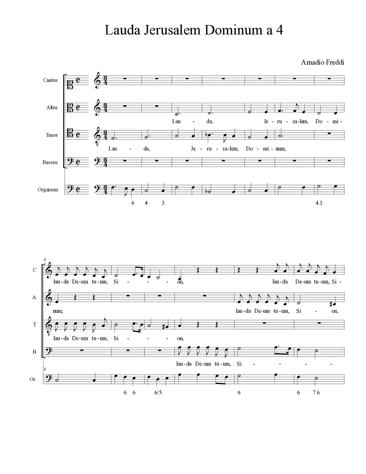 Lauda Jerusalem Dominum a 4 - Page 1