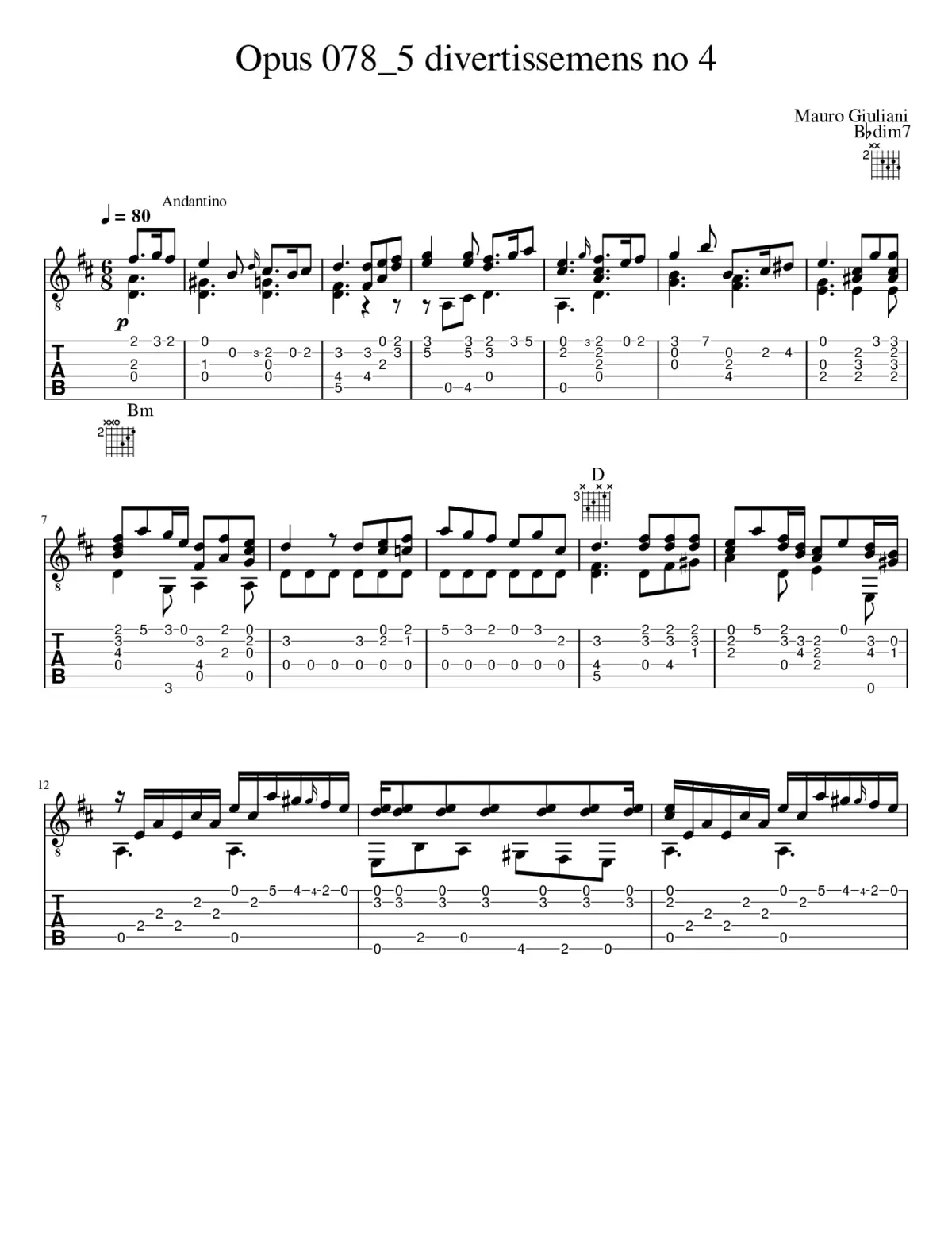 Divertissements, No. 4 - Page 1