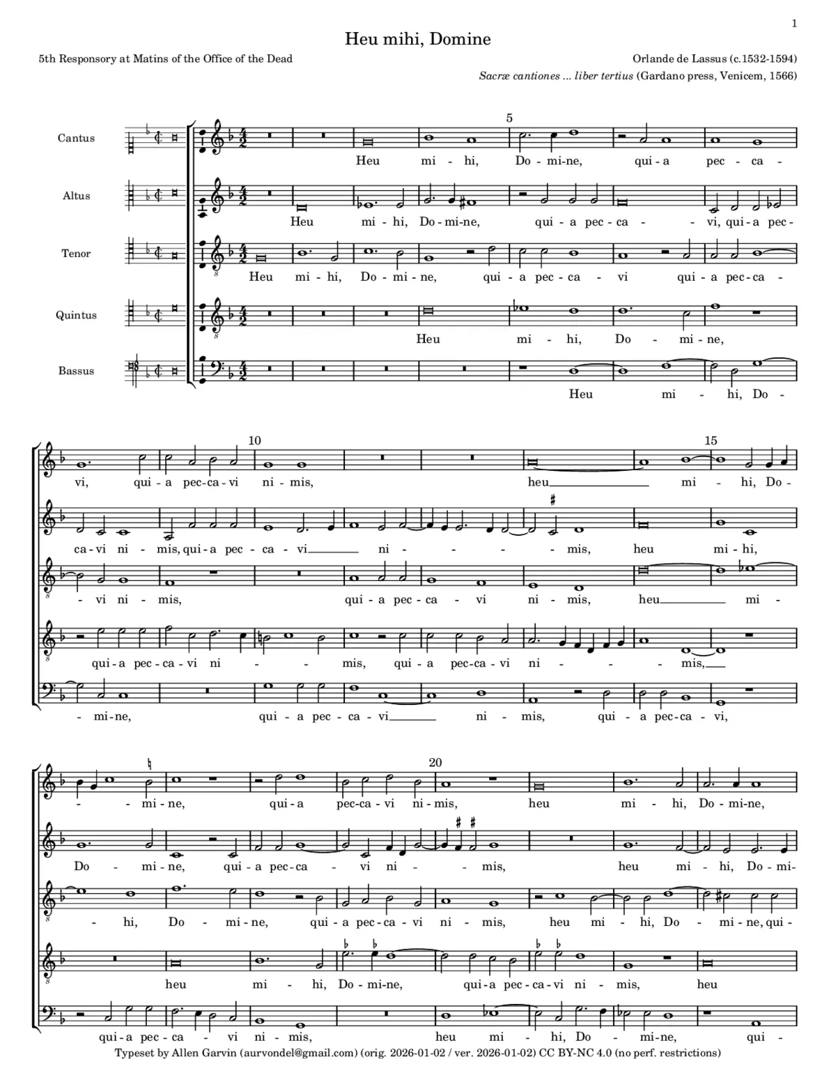 Heu mihi Domine - Page 1