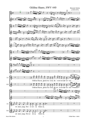 Güldne Haare, gleich Aurore, SWV 440