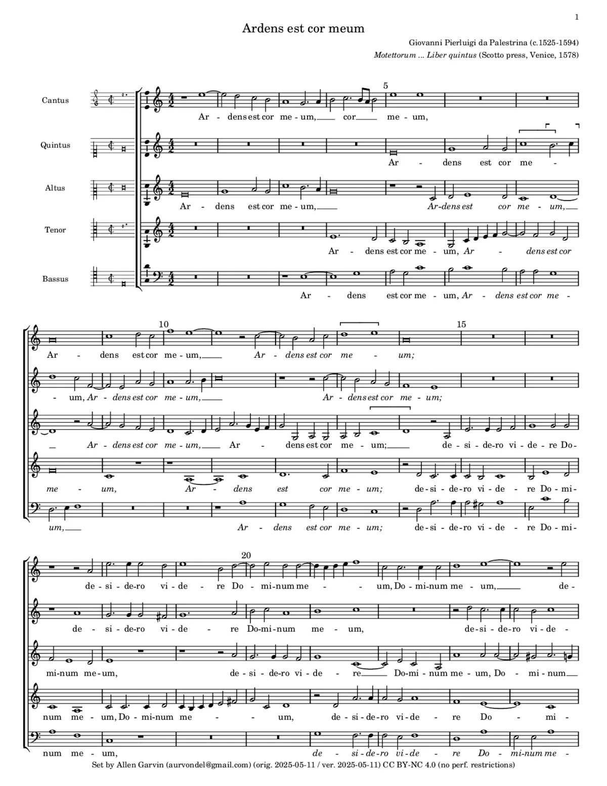 Ardens est cor meum - Page 1