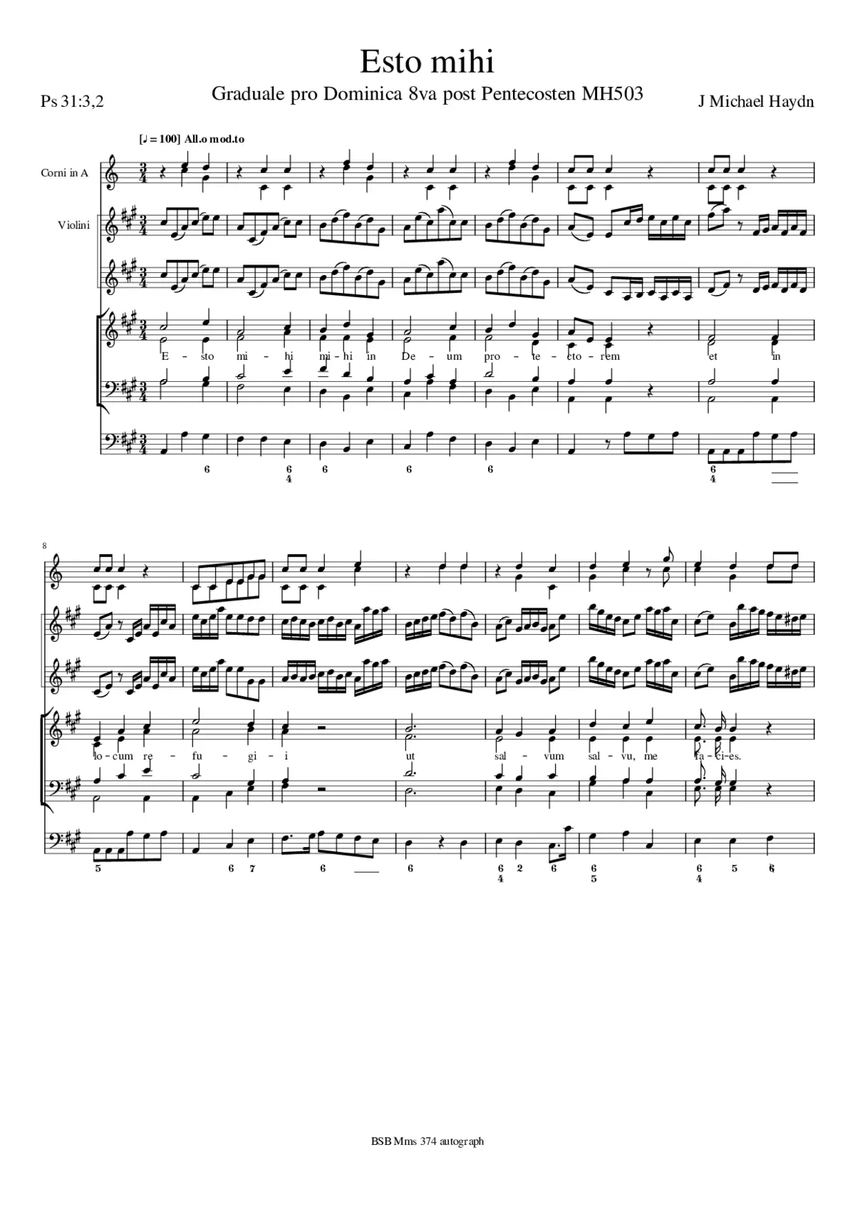 Esto mihi, MH 503 - Page 1