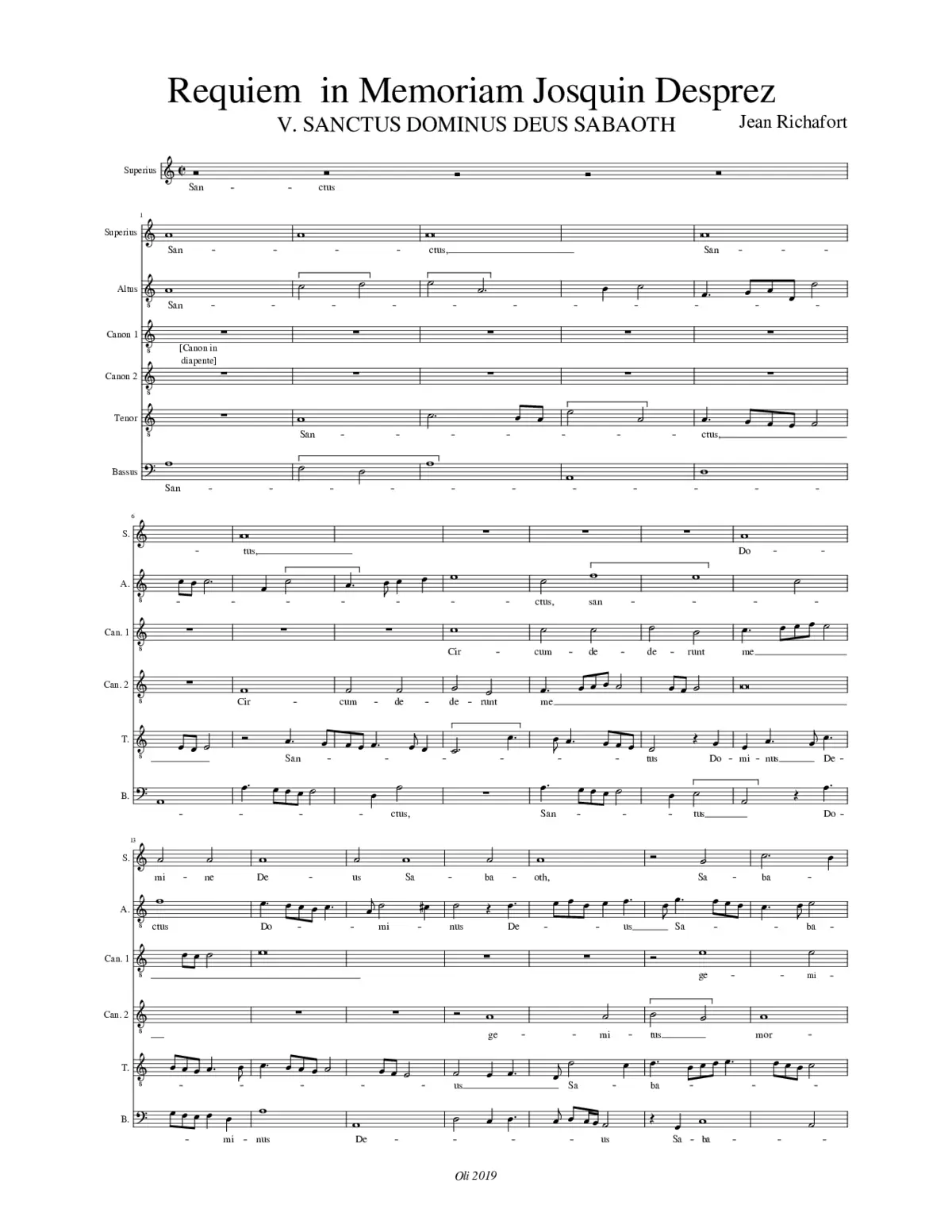 Requiem in Memoriam Josquin Desprez - Page 1