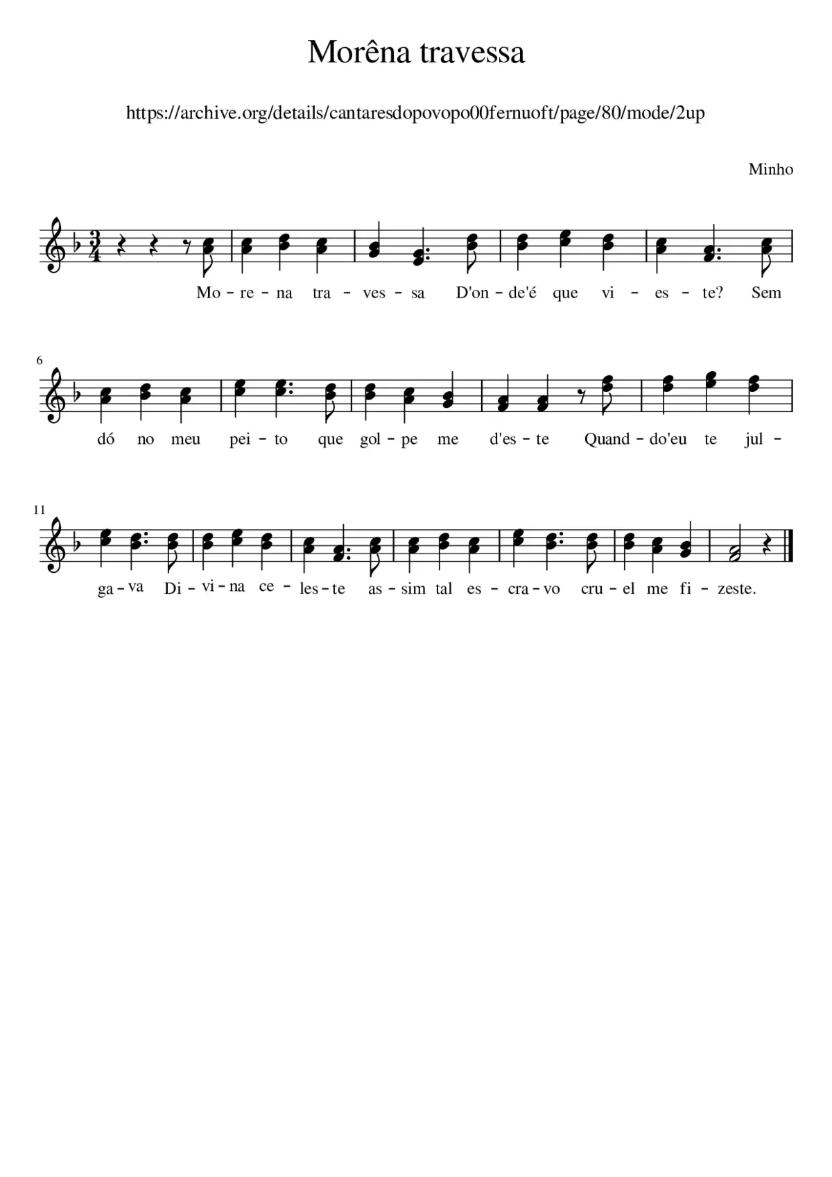 Morena travessa - Page 1