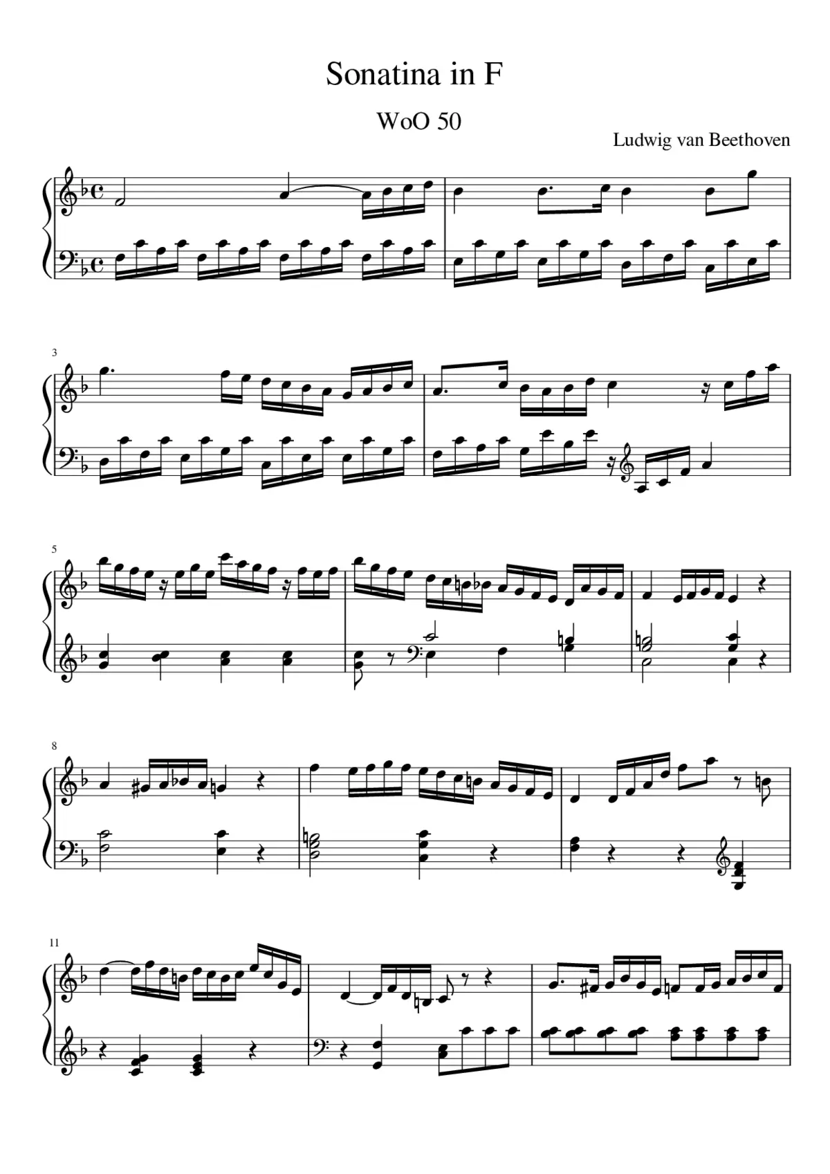 Sonatina for Piano, WoO 50 - Page 1