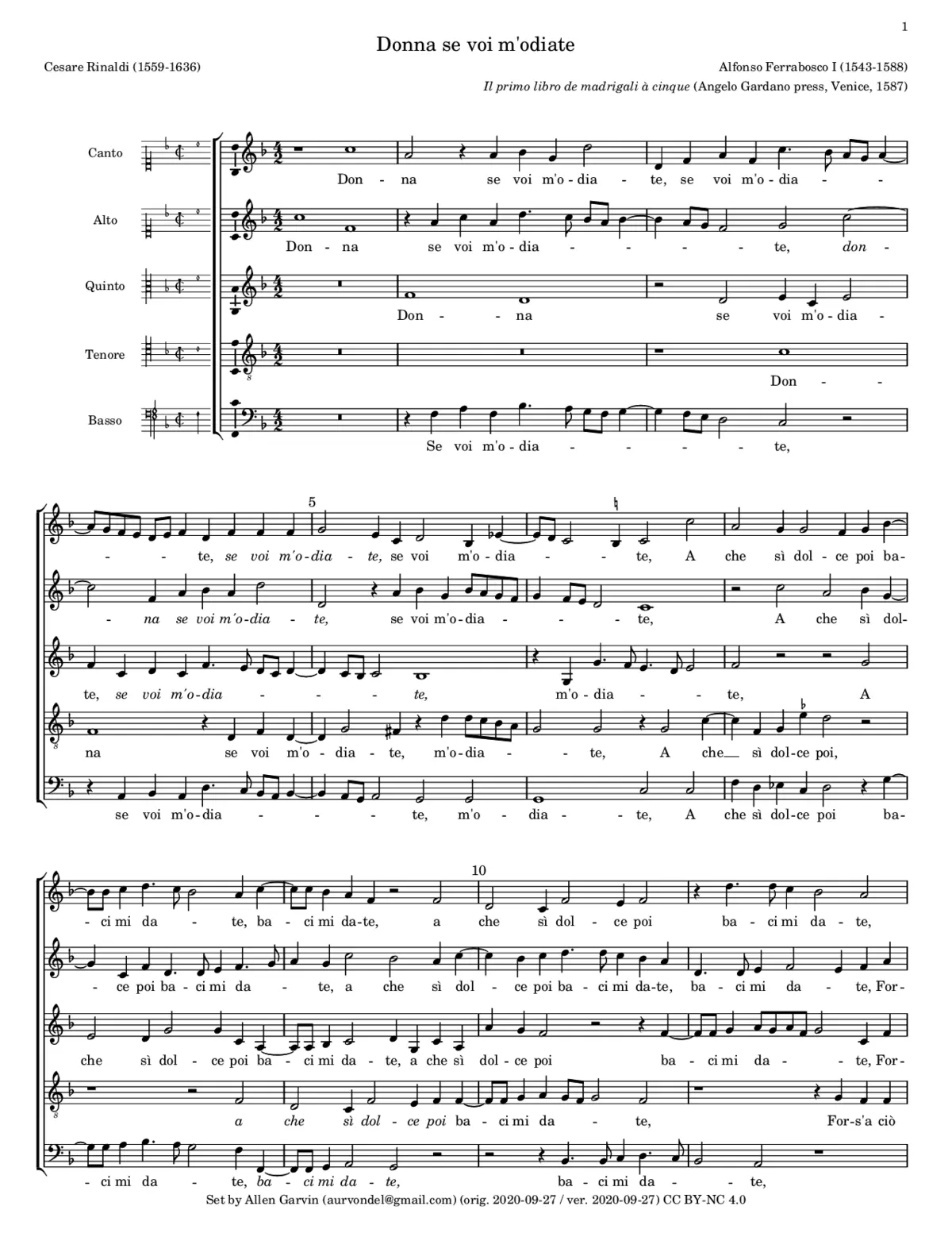 Donna se voi m'odiate - Page 1