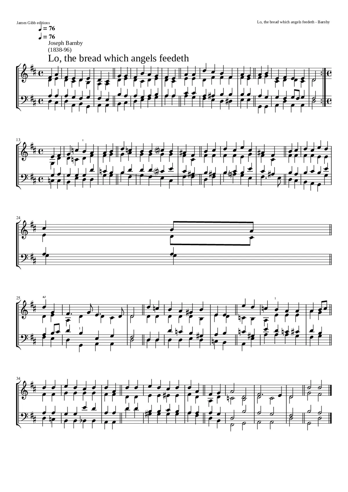 Lo the bread which angels feedeth - Page 1