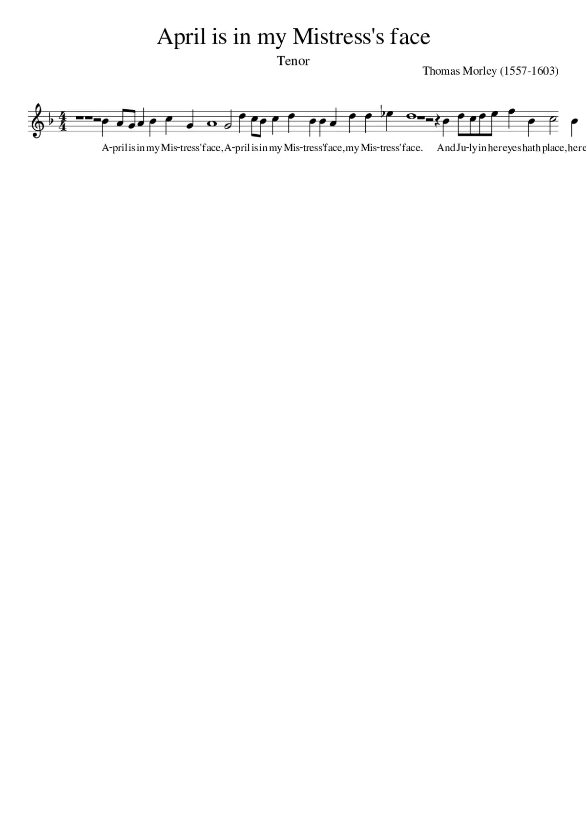 April is in my Mistress's face - Page 1