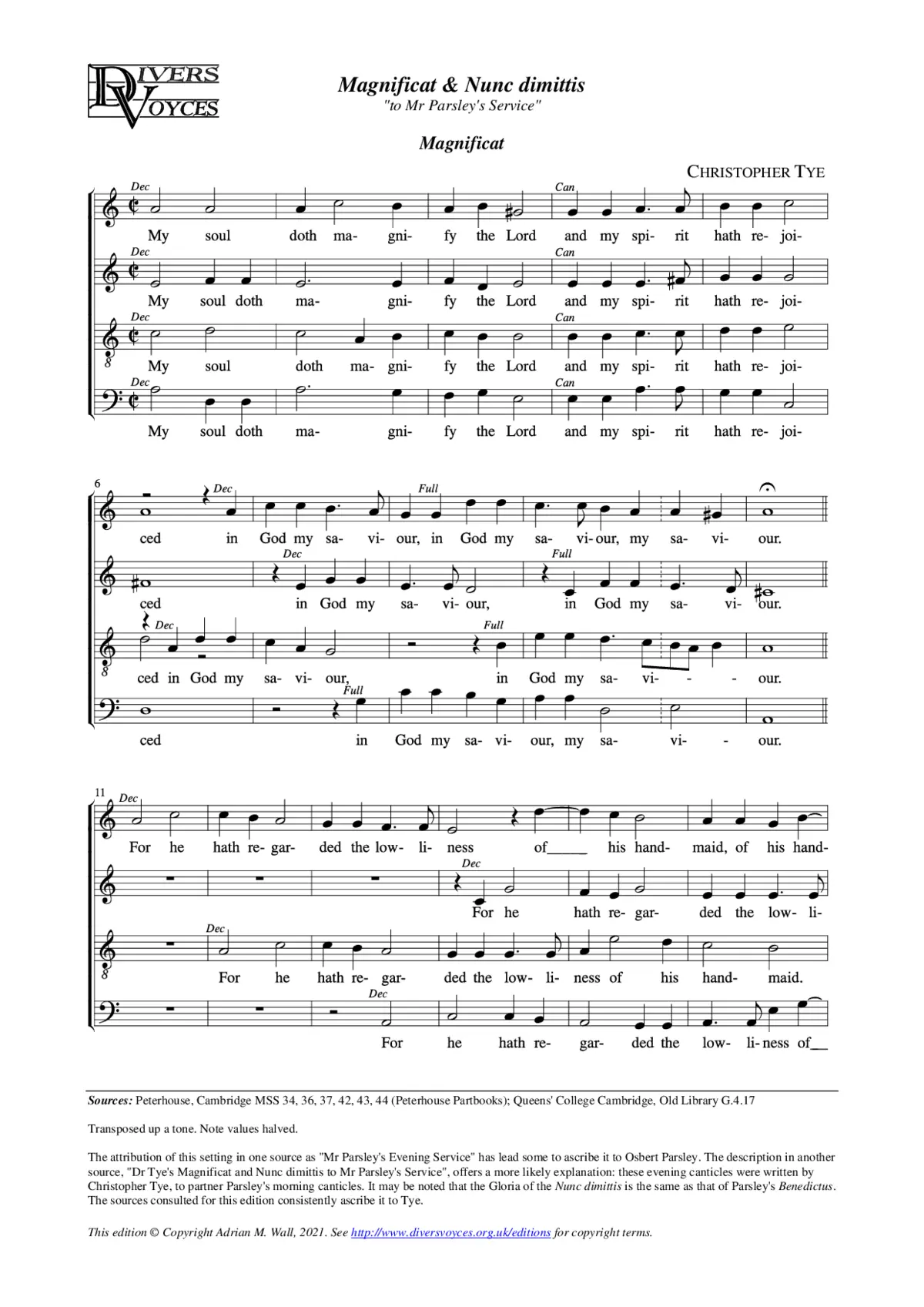 Magnificat and Nunc dimittis - Page 1