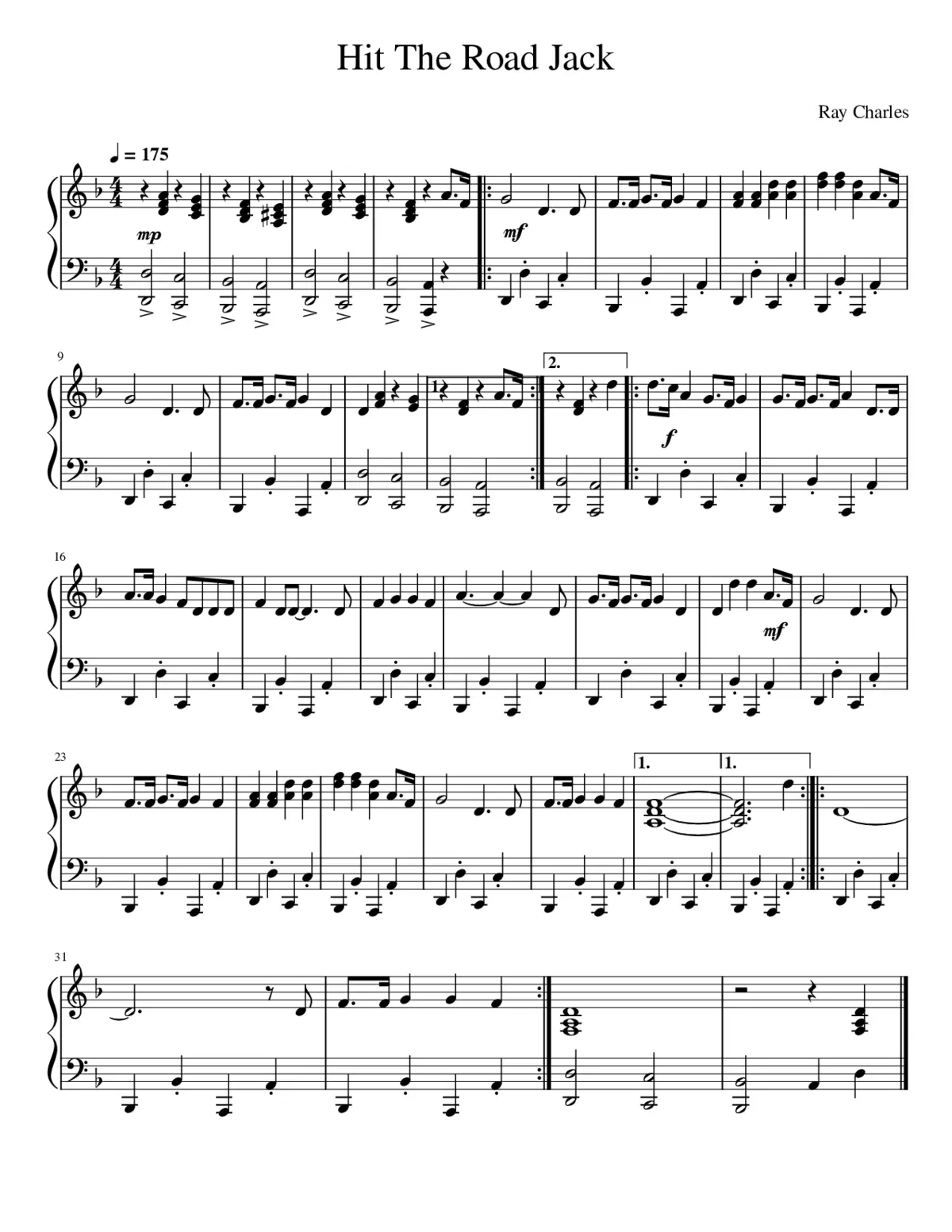 hit the road jack - Page 1