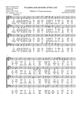 Ye saints and servants of the Lord