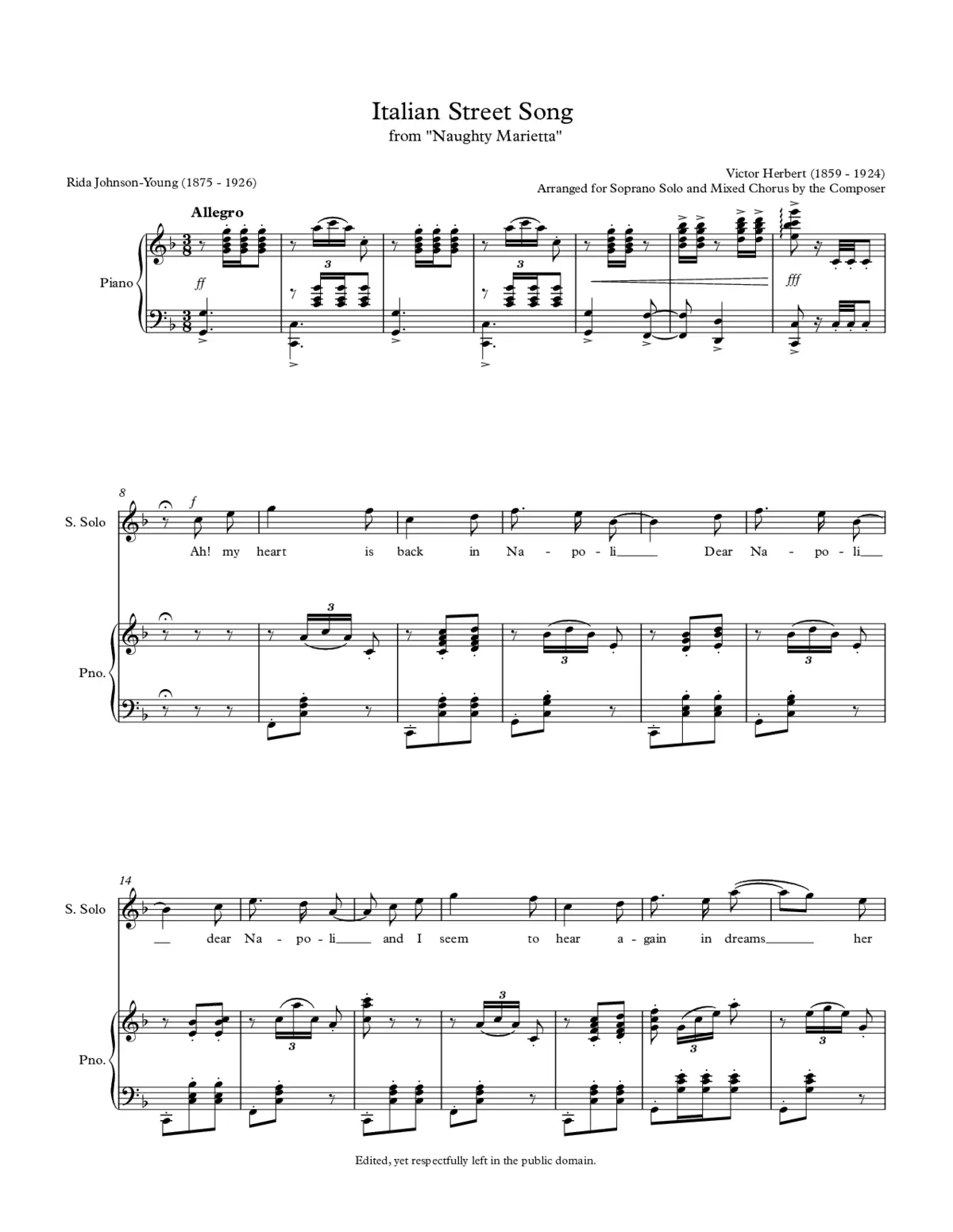 Italian Street Song - Page 1