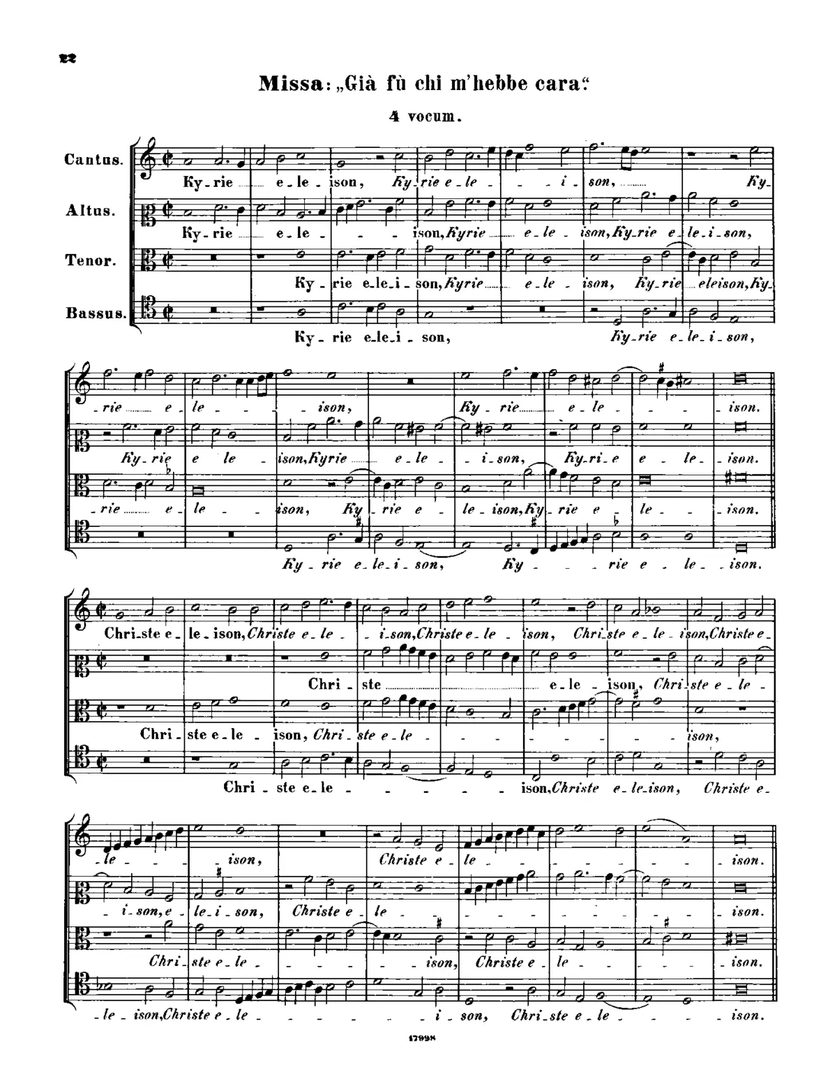 Missa Già fù chi m'ebbe cara - Page 1