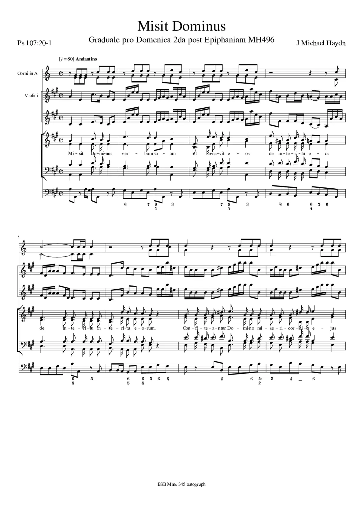 Misit Dominus, MH 496 - Page 1