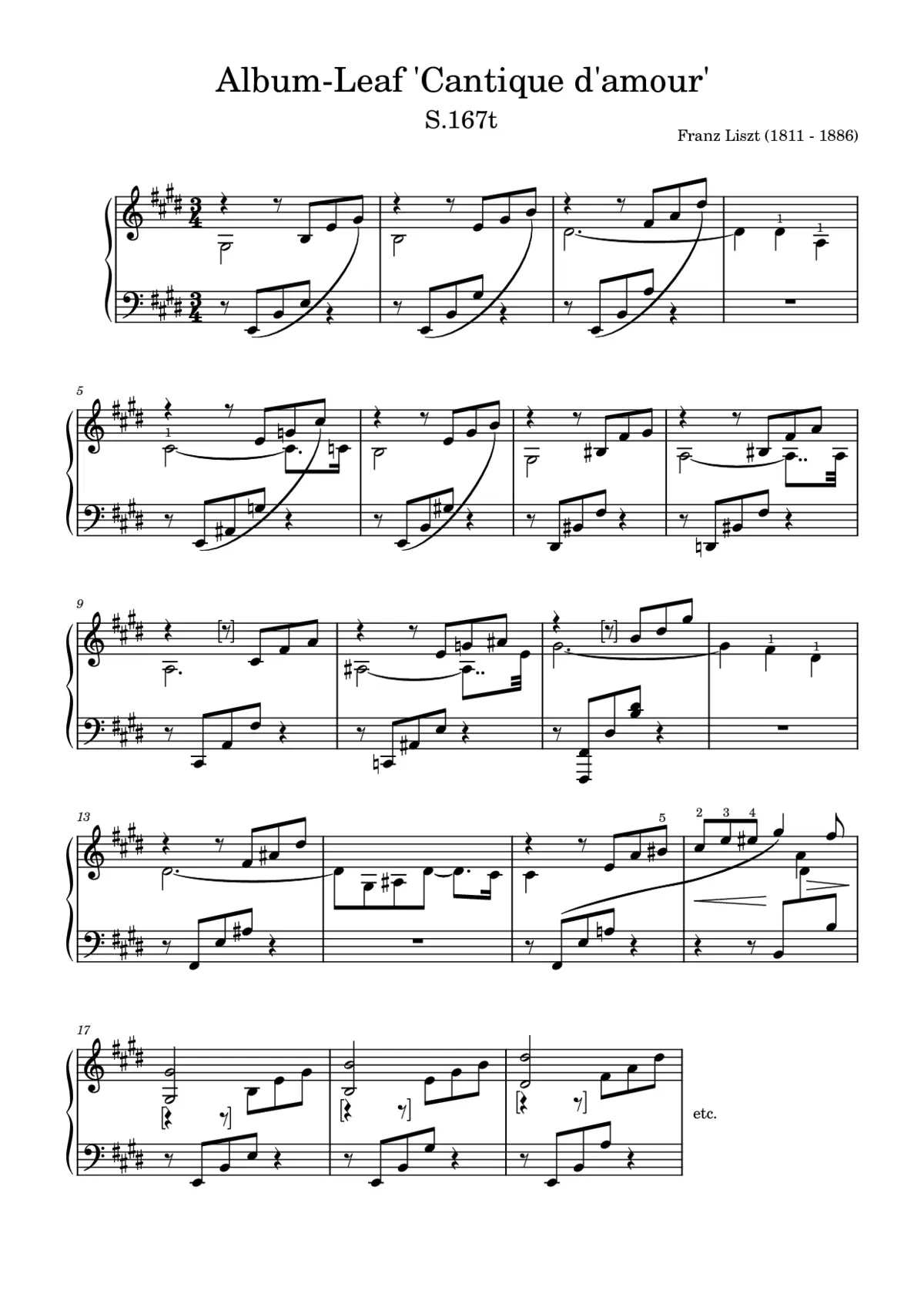 Album-Leaf 'Cantique d'amour' - Page 1