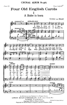 4 Old English Carols, Op.20b