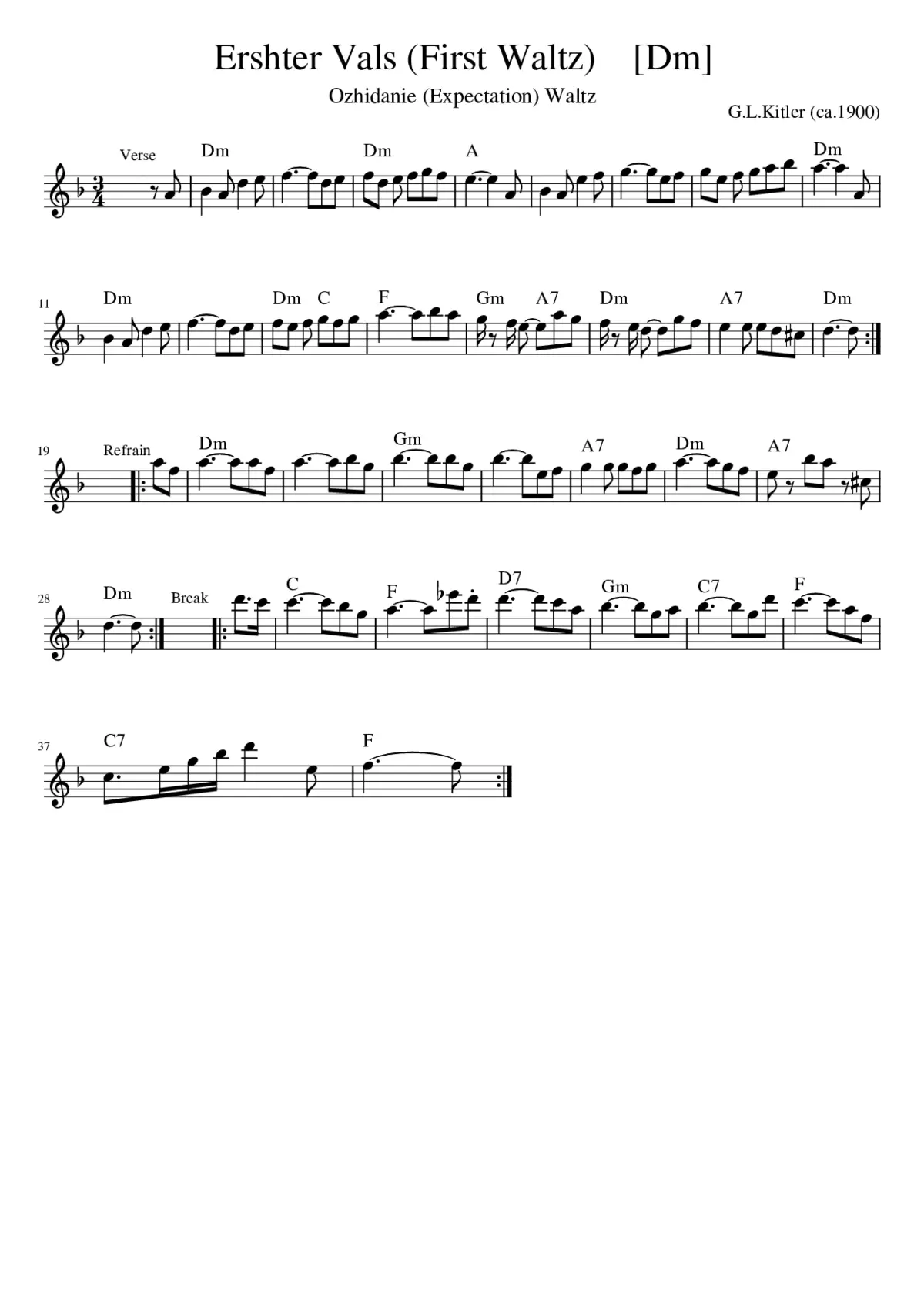 Ershter Vals - Page 1