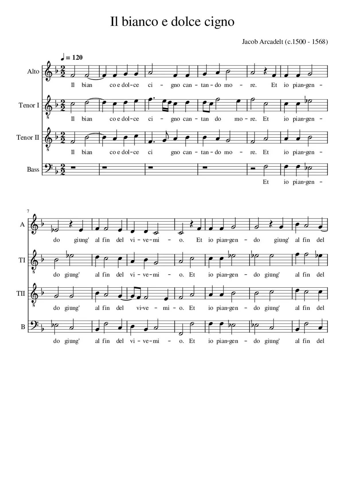 Il bianco e dolce cigno - Page 1
