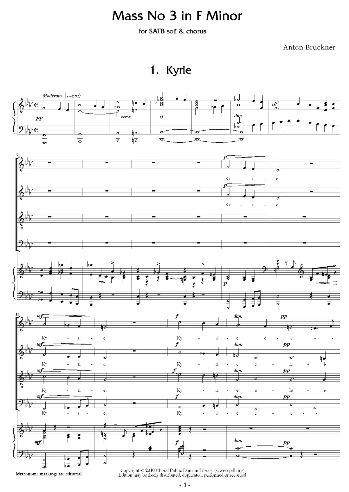Mass No. 3 in F minor - Page 1