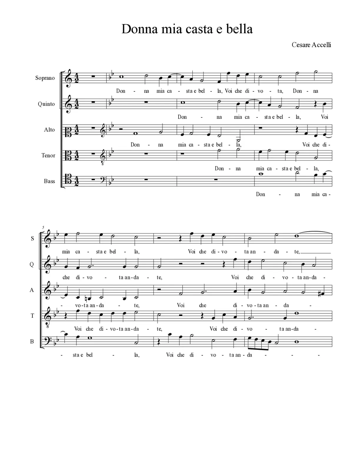 Donna mia casta e bella - Page 1