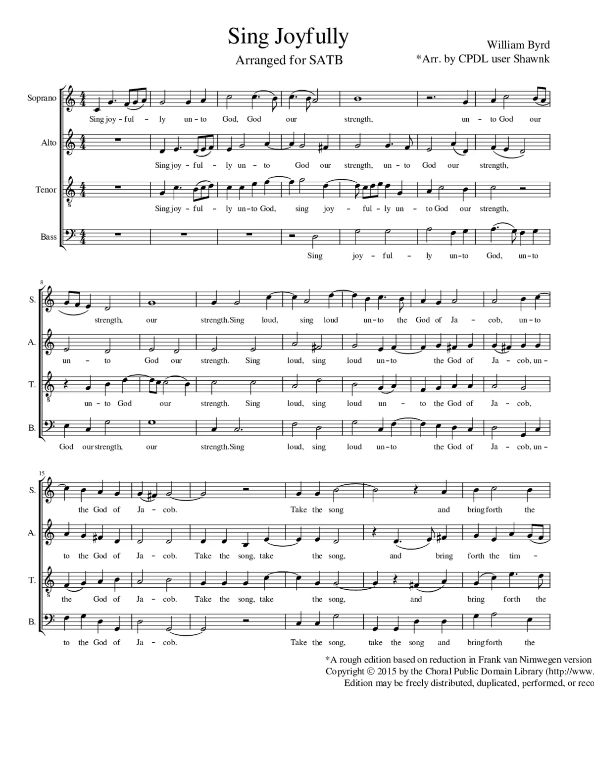 Sing Joyfully - William Byrd - Page 1