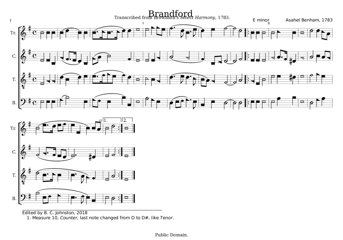 Brandford - Asahel Benham - Page 1