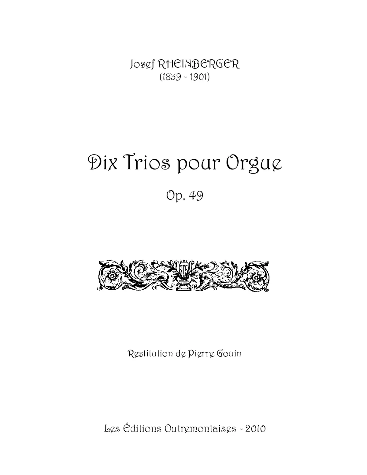 10 Trios for organ (in 2 volumes) - Page 1