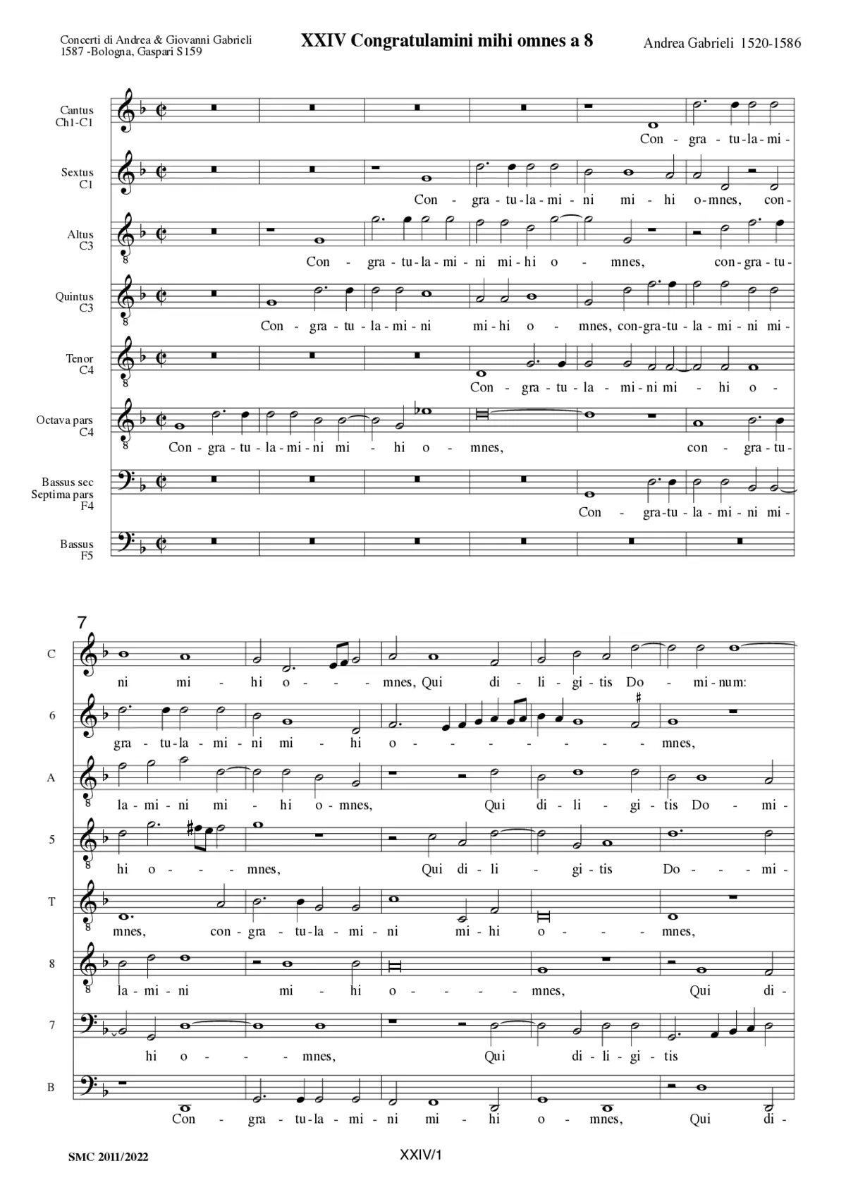 Congratulamini mihi omnes a 8 - Page 1