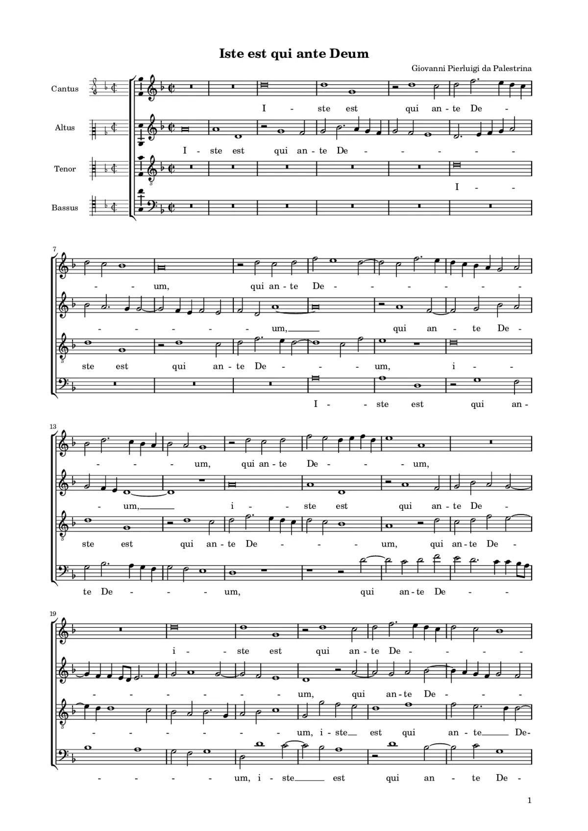 Iste est qui ante Deum - Page 1
