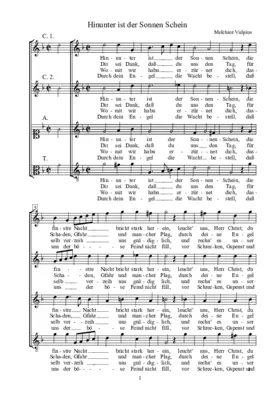 Hinunter ist der Sonnen Schein b