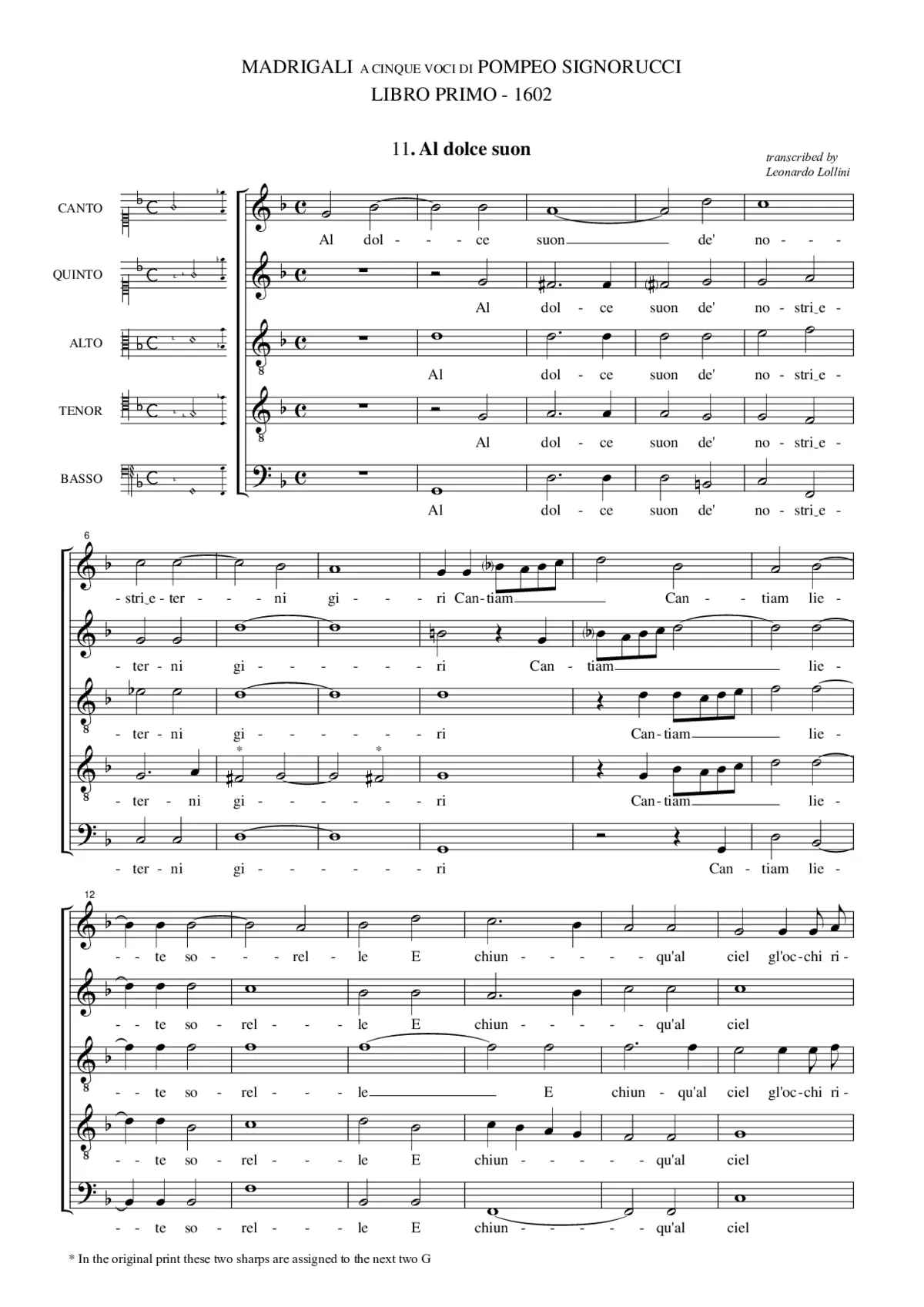 Al dolce suon - Page 1