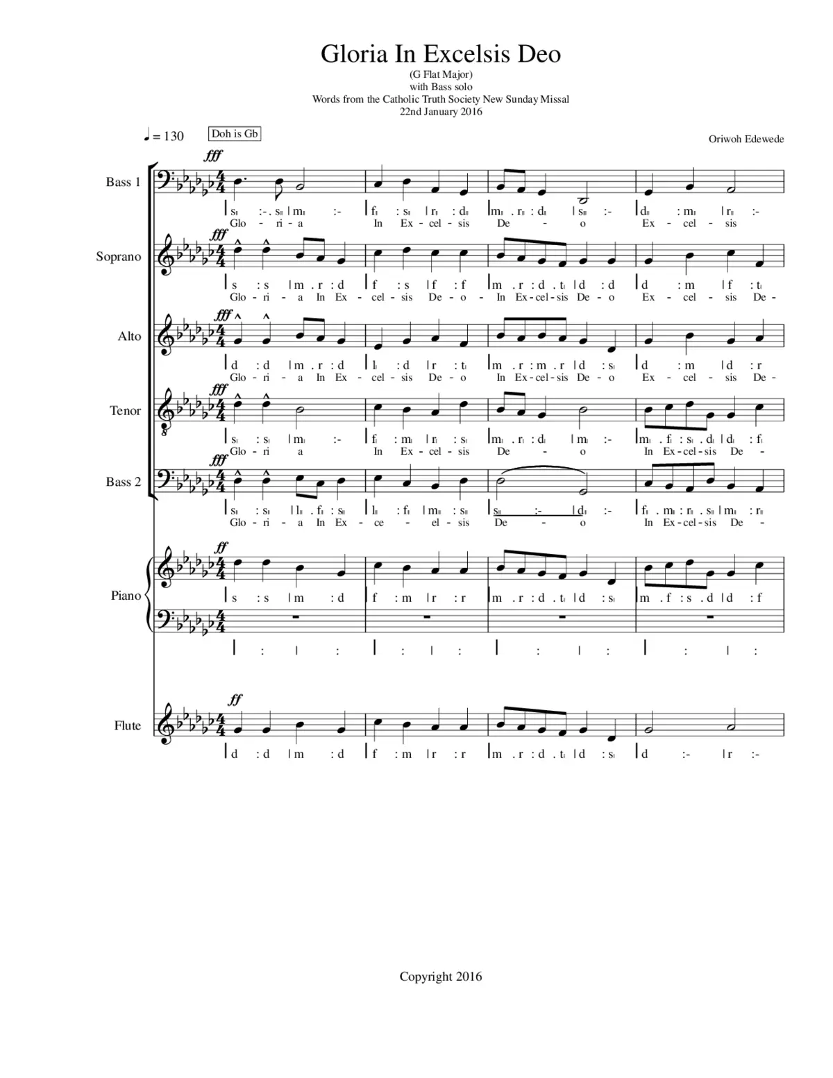 Gloria in G Flat Major - Page 1