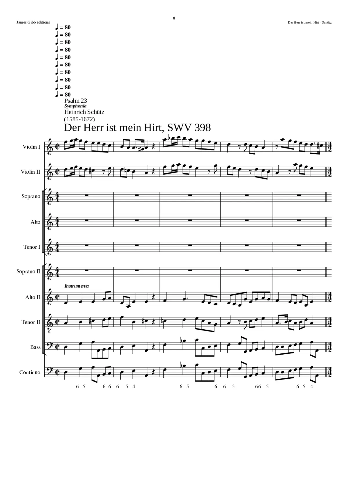 Der Herr ist mein Hirt SWV 398 - Page 1