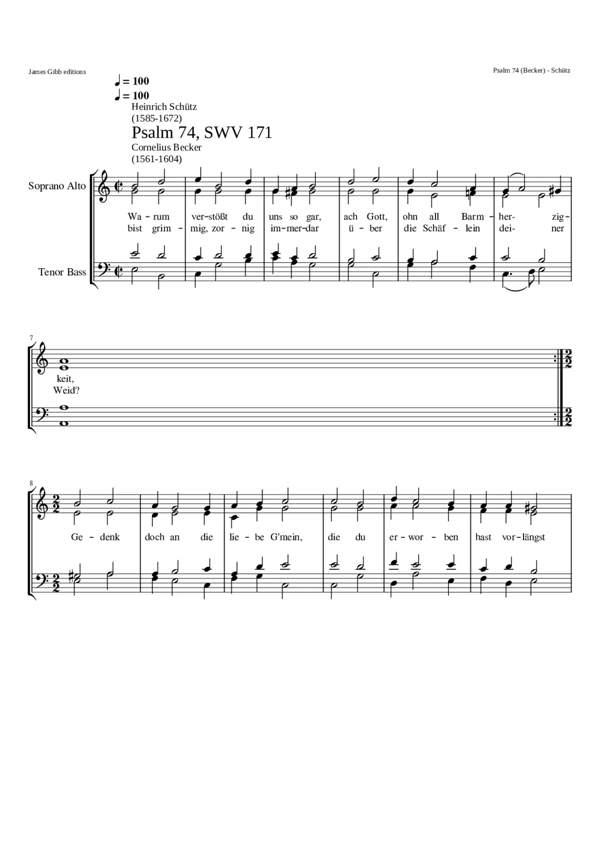 Warum verstösst du uns so gar SWV 171 - Page 1